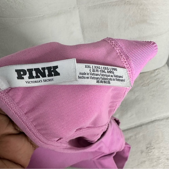 Victoria’s Secret Pink Wireless Sports Bra Racerback Adjustable Straps XXL - Picture 3 of 5